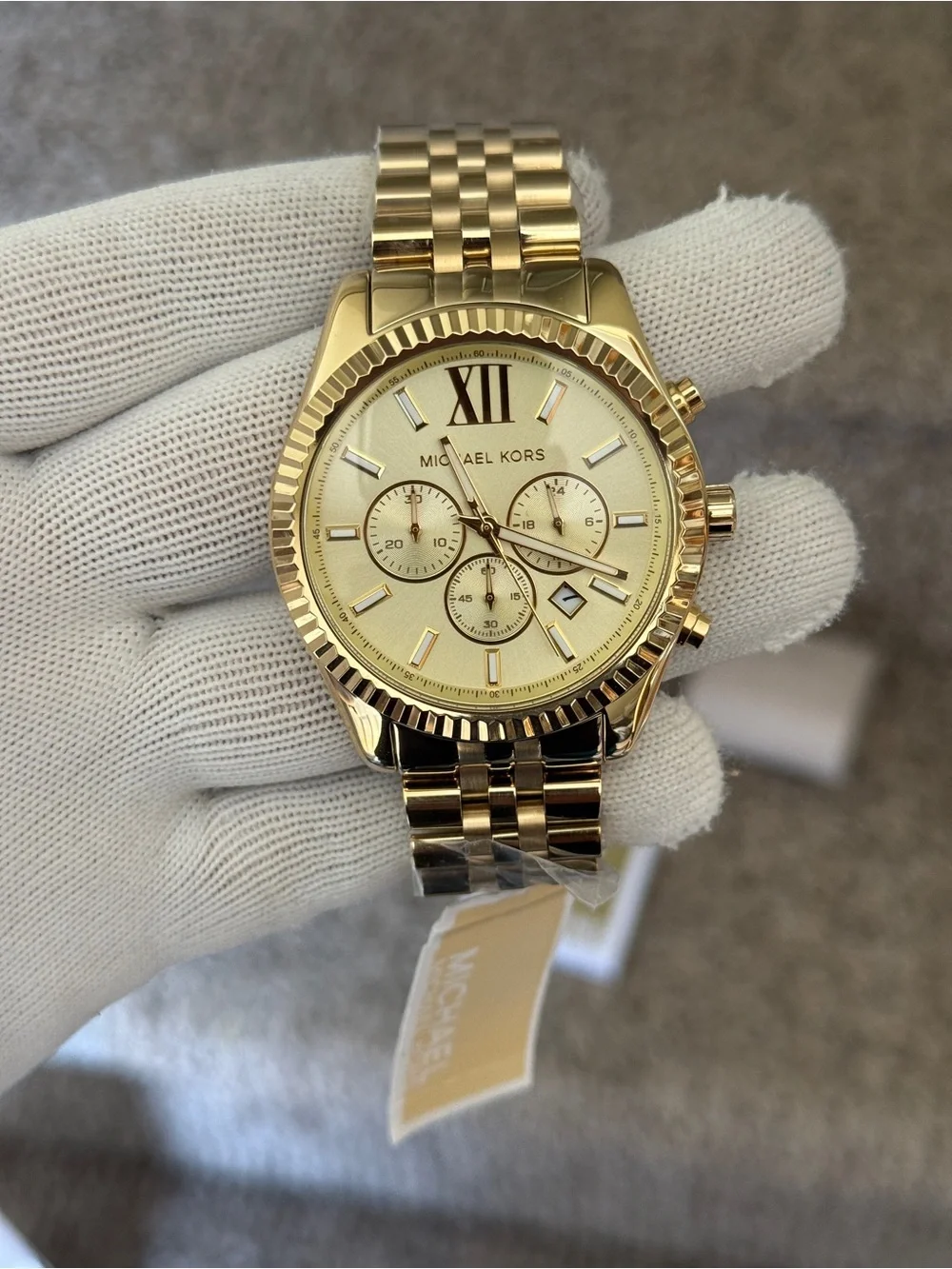 Michael Kors Gold-Tone mens Chronograph Bracelet Watch